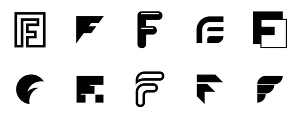 Σετ Γράμμα Λογότυπο Εικονίδιο Σχεδιασμός Πρότυπο Στοιχεία Συλλογή Του Διανύσματος — Διανυσματικό Αρχείο