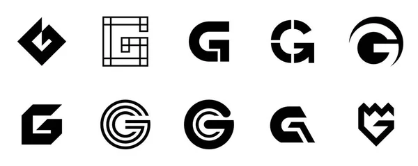 Conjunto Letra Logo Diseño Iconos Elementos Plantilla Colección Signo Vectorial — Vector de stock