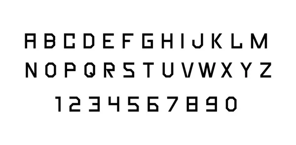 Zwart Met Lettertype Alfabetuitzonderingen Geïsoleerd Witte Achtergrond — Stockvector