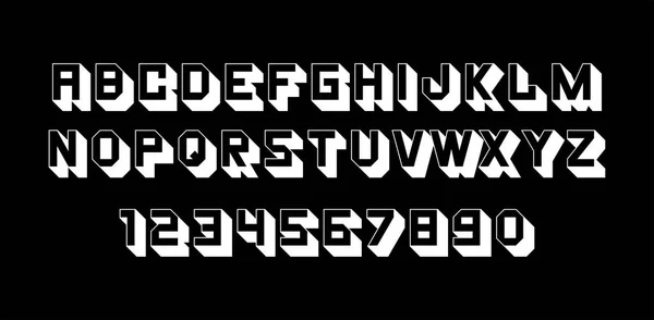 字体和字母的白色 在黑色背景上隔离 — 图库矢量图片