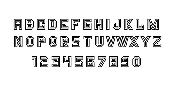 Черный Шрифт Алфавит Изолированный Белом Фоне — стоковый вектор