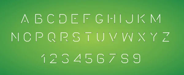 Leuchtend Neonfarbene Buchstaben Zahlen Isoliert Auf Grünem Hintergrund — Stockvektor
