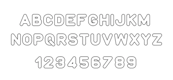 Nero Carattere Stilizzato Moderno Alfabeto Isolato Sfondo Bianco — Vettoriale Stock
