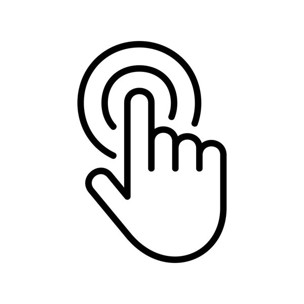 Hand Cursor Icon click. Isolated on White background