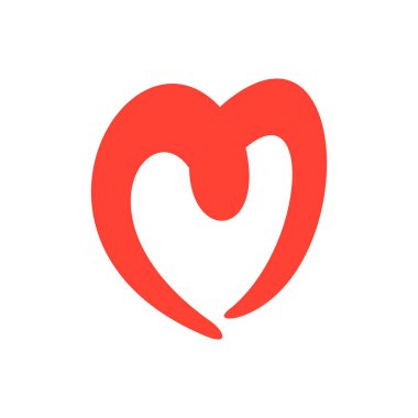 Elle çizilmiş kalp. Beyaz arka plan üzerinde izole