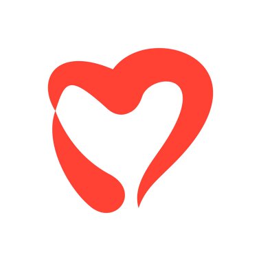 Elle çizilmiş kalp. Beyaz arka plan üzerinde izole