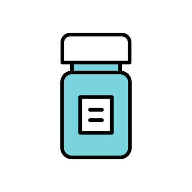 İlaç simgesi. Beyaz arka plan üzerinde izole