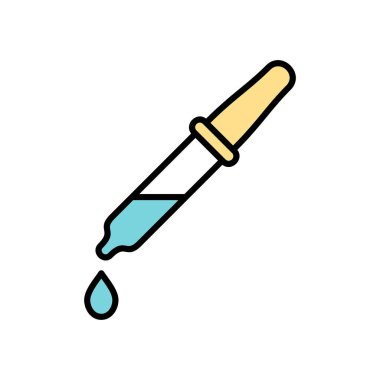 Damlalık pipet simgesi. Beyaz arka plan üzerinde izole