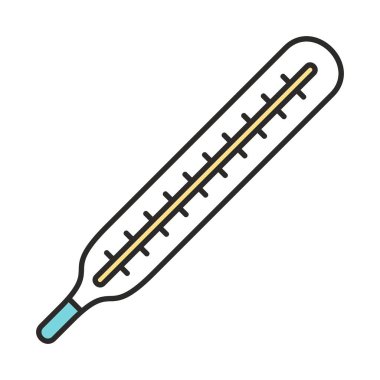 Tıbbi termometre simgesi. Beyaz arka plan üzerinde izole