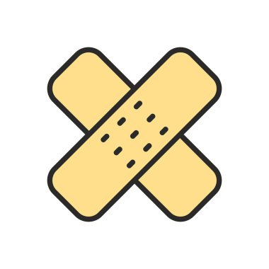 Tıbbi sıva simgesi. Beyaz arka plan üzerinde izole