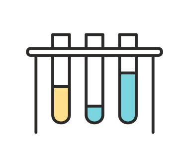 Test tüpü simgesi. Beyaz arka plan üzerinde izole