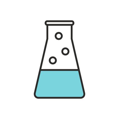 Test tüpü simgesi. Beyaz arka plan üzerinde izole