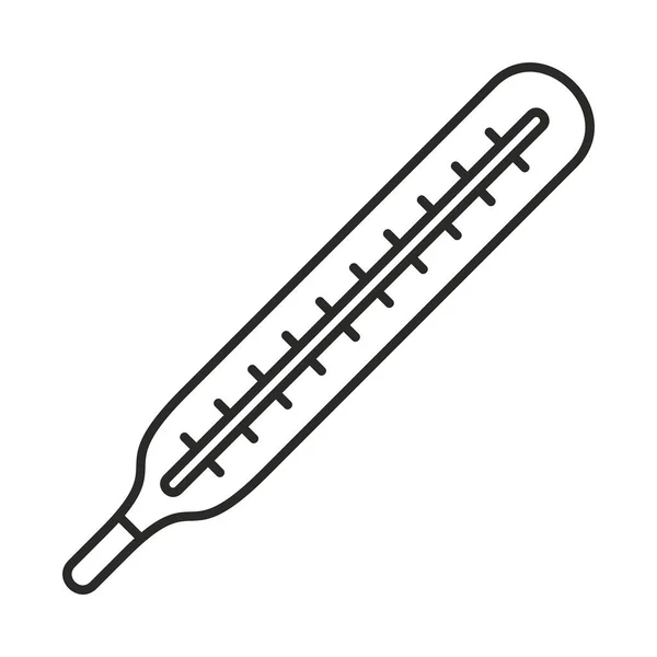 Medische Thermometer Pictogram Geïsoleerd Witte Achtergrond — Stockvector