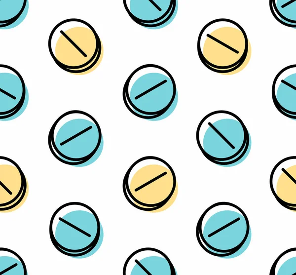 Seamless Pattern Drugs Pills — Stock Vector