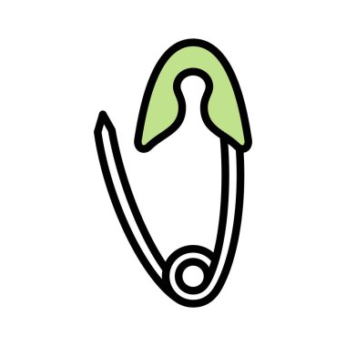 Çengelli iğne simgesi. Beyaz arka plan üzerinde izole