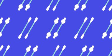 Kulak sopa ile Seamless modeli. üzerinde mavi arka plan izole