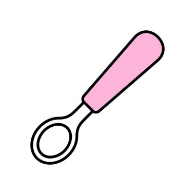 Kaşık simgesi. Beyaz arka plan üzerinde izole