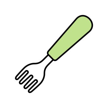 Çatal simgesi. Beyaz arka plan üzerinde izole