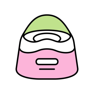 Bebek lazımlık simgesi. Beyaz arka plan üzerinde izole