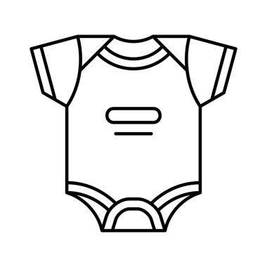 Bebek elbise simgesi. Bebek giysileri. Beyaz arka plan üzerinde izole