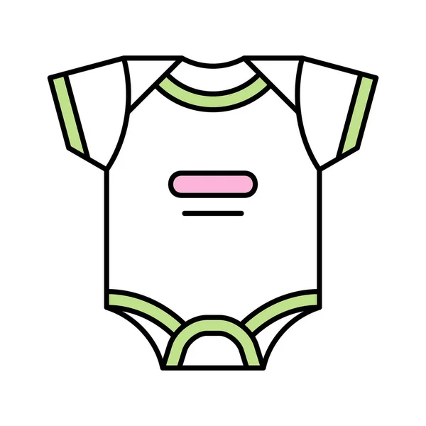 Baby Bodysuit Icon Baby Clothes Isolated White Background — Stock Vector