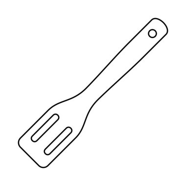 Tahta kaşık simgesi. Beyaz arka plan üzerinde izole