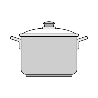 Tencere simgesi. Beyaz arka plan üzerinde izole