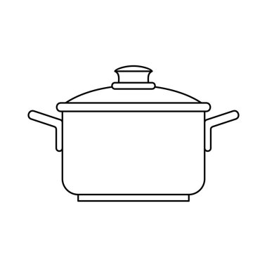 Tencere simgesi. Beyaz arka plan üzerinde izole