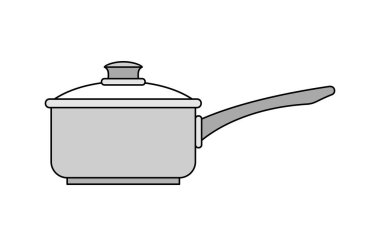 Tencere simgesi. Beyaz arka plan üzerinde izole