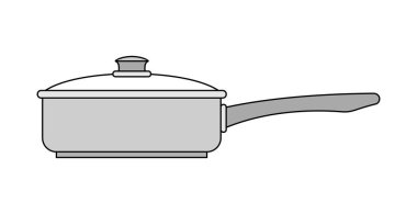 Kızartma tavası simgesi. Beyaz arka plan üzerinde izole
