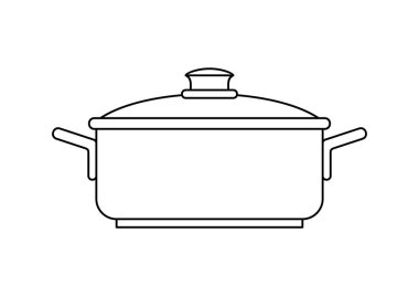 Tencere simgesi. Beyaz arka plan üzerinde izole