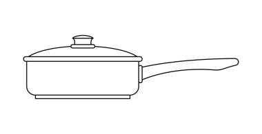 Kızartma tavası simgesi. Beyaz arka plan üzerinde izole