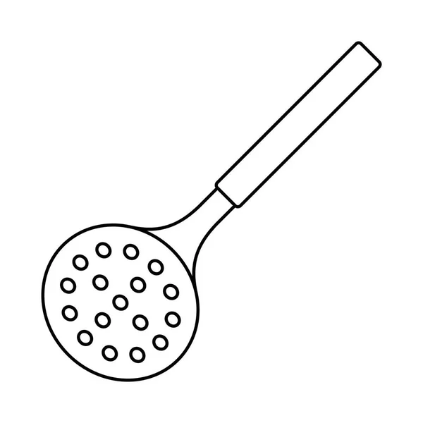 Keuken Skimmer Pictogram Geïsoleerd Witte Achtergrond — Stockvector