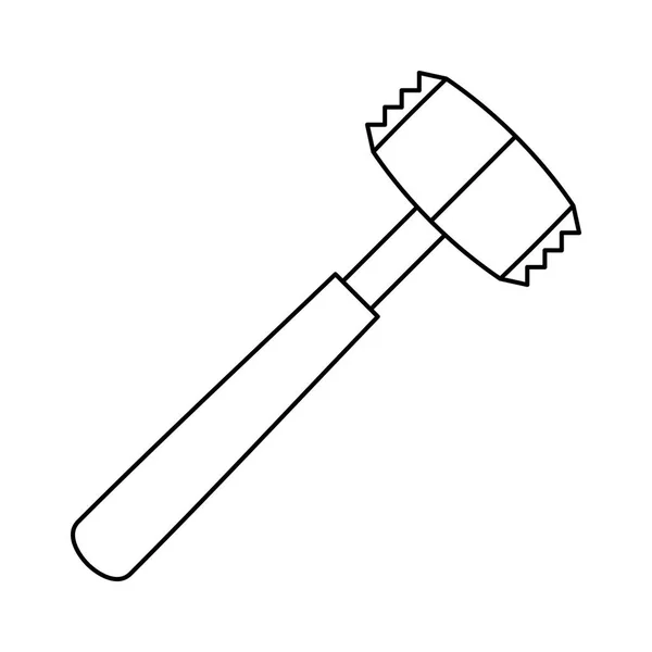 Vlees Tenderizer Pictogram Geïsoleerd Witte Achtergrond — Stockvector