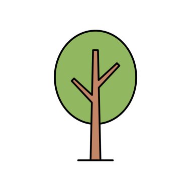 Ağaç simgesi. Beyaz arka plan üzerinde izole