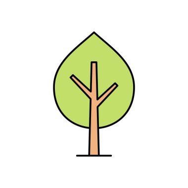 Ağaç simgesi. Beyaz arka plan üzerinde izole