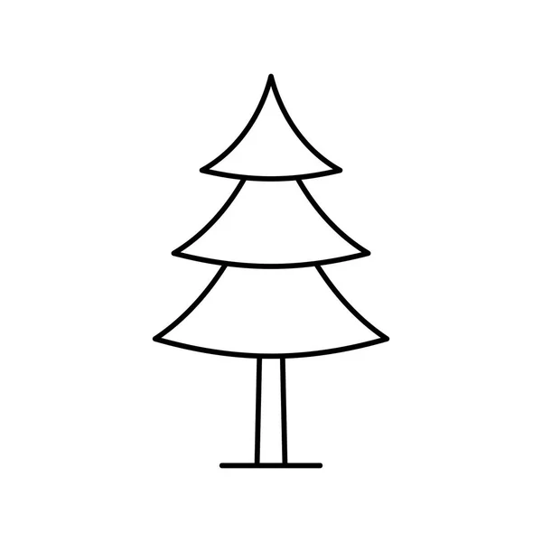 Vánoční Stromeček Ikona Izolované Bílém Pozadí — Stockový vektor