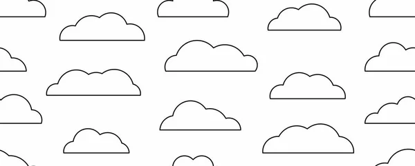 Безшовний Візерунок Хмарою Ізольовані Білому Фоні — стоковий вектор
