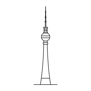 Berlin Tv Kulesi simgesi. Beyaz arka plan üzerinde izole