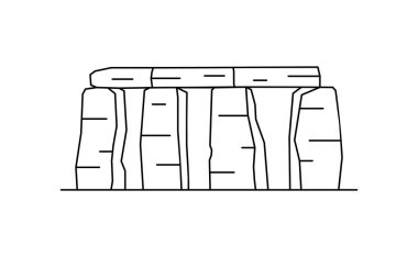 Stonehenge simgesi. Beyaz arka plan üzerinde izole