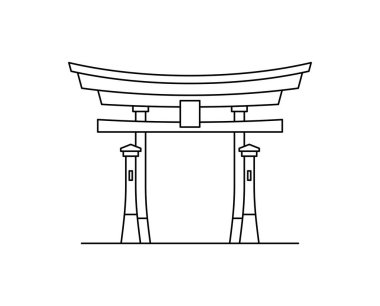 Japon yakın kapı simgesi. Beyaz arka plan üzerinde izole