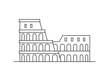 Coliseum simgesi. Beyaz arka plan üzerinde izole