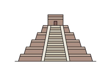 Maya piramit simgesi. Beyaz arka plan üzerinde izole