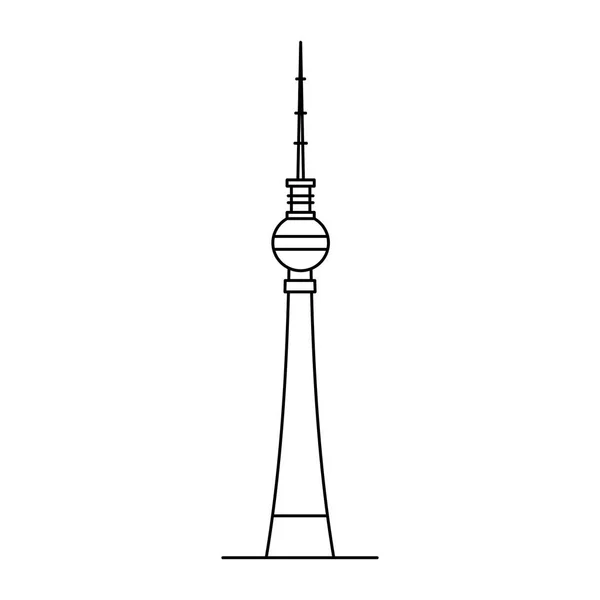 Berlin Tower Icône Isolé Sur Fond Blanc — Image vectorielle