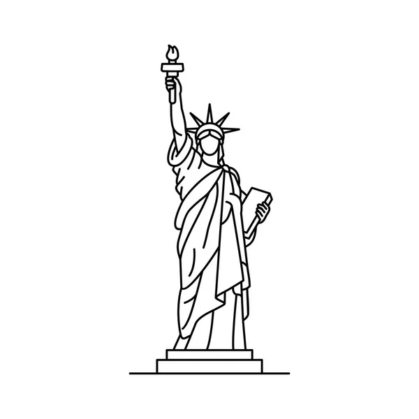 Άγαλμα Της Ελευθερίας Εικονίδιο Απομονωμένα Λευκό Φόντο — Διανυσματικό Αρχείο