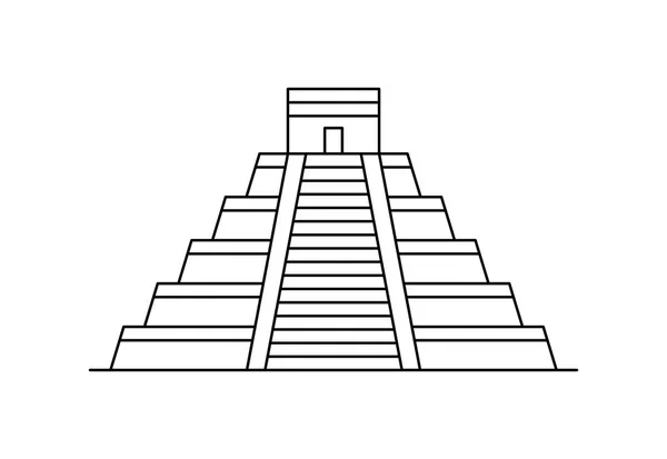 Icône Pyramide Maya Isolé Sur Fond Blanc — Image vectorielle