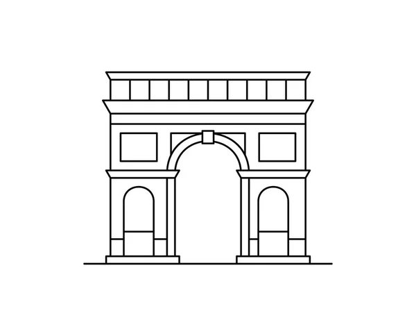 Triumphal Arch Icon Isolated White Background — Stock Vector