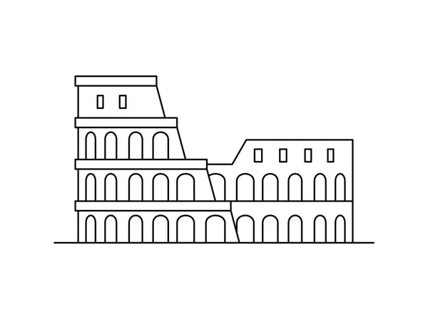 Icono Del Coliseo Aislado Sobre Fondo Blanco — Vector de stock