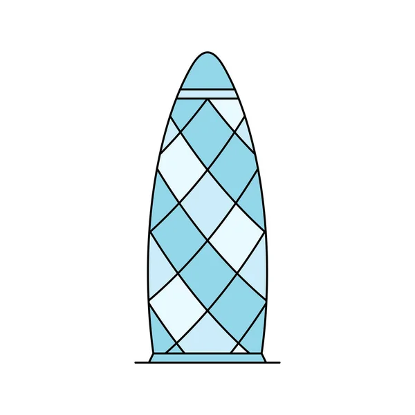 Icono Del Edificio Gherkin Londres Aislado Sobre Fondo Blanco — Vector de stock