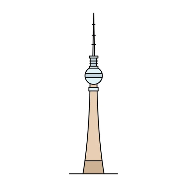 Berlins Torn Ikonen Isolerad Vit Bakgrund — Stock vektor